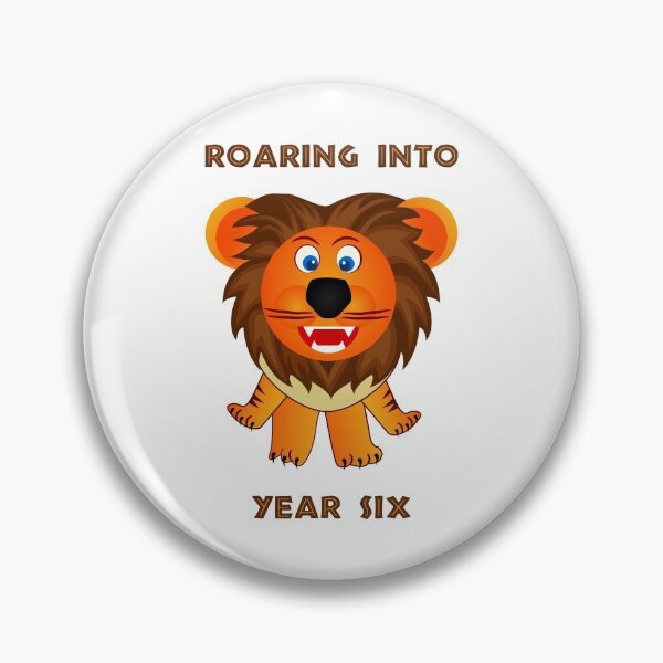 Item preview, Roaring Into Year Six (Cartoon Lion) designed and sold by TimespunThreads.