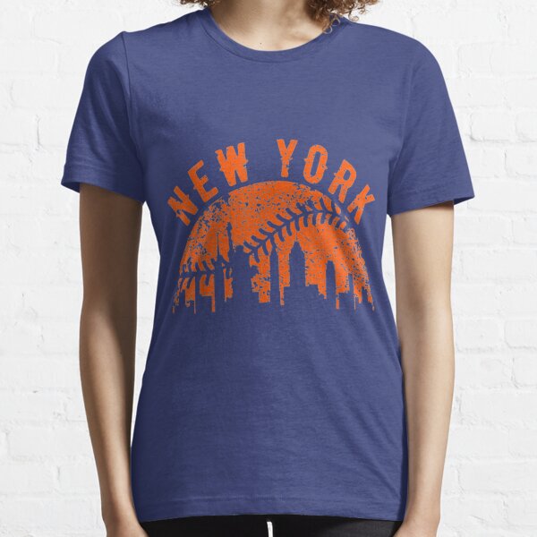 NY Mets Mets Orange Womens Skyline Short Sleeve Scoop