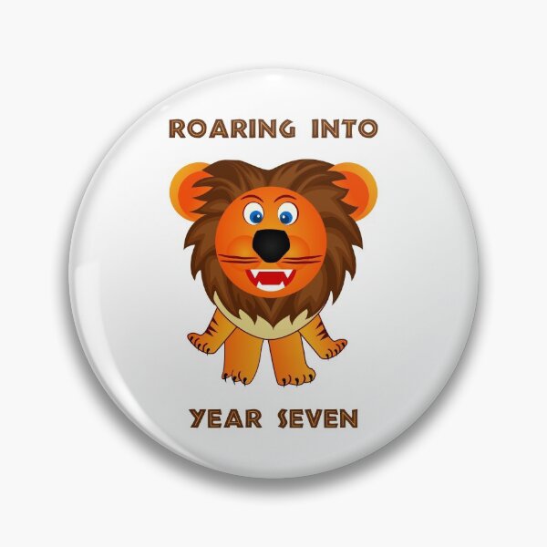 Item preview, Roaring Into Year Seven (Cartoon Lion) designed and sold by TimespunThreads.