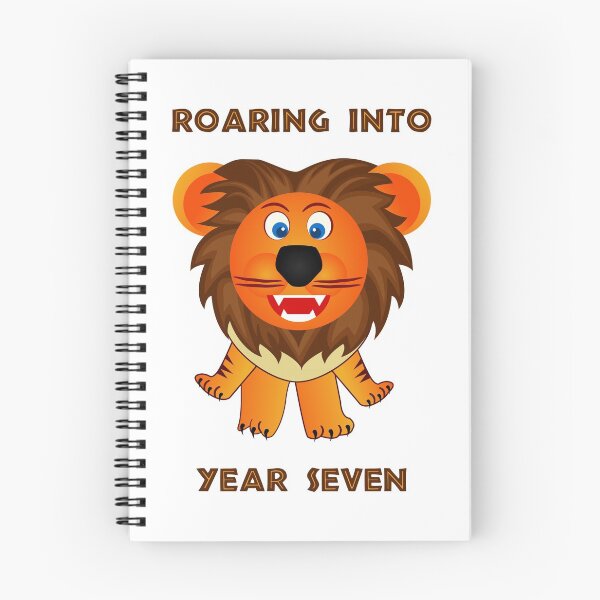 Item preview, Roaring Into Year Seven (Cartoon Lion) designed and sold by TimespunThreads.