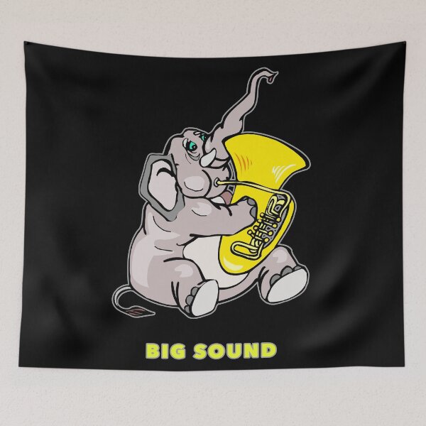 Artikelvorschau, Big Sound Elephant Tuba-Spieler entworfen und verkauft von janraydesigns.