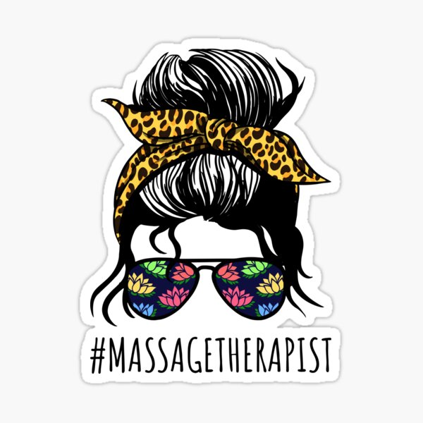Massage Therapist With Messy Bun Sticker For Sale By Lemon Pepper Redbubble