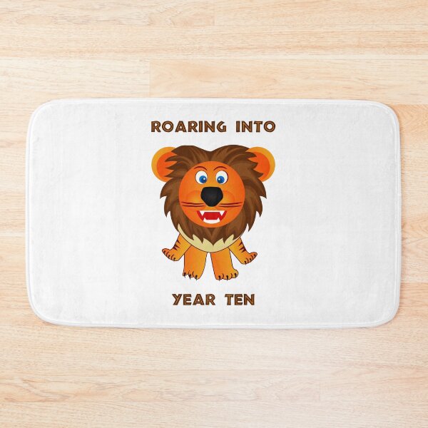 Item preview, Roaring Into Year Ten (Cartoon Lion) designed and sold by TimespunThreads.