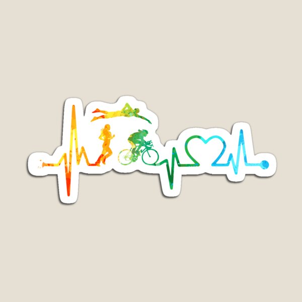 Item preview, TRIATHLON HEARTBEAT WATERCOLOR designed and sold by WinghiDesign.