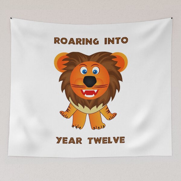 Item preview, Roaring Into Year Twelve (Cartoon Lion) designed and sold by TimespunThreads.