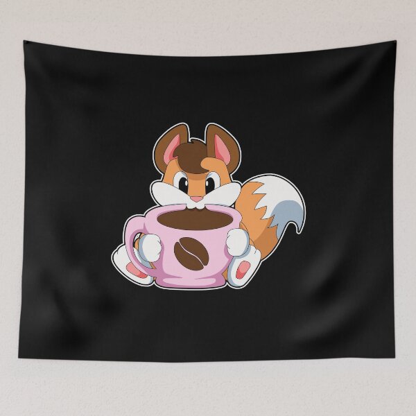 Item preview, Fox with Cup of Coffee designed and sold by Snabdesign84.