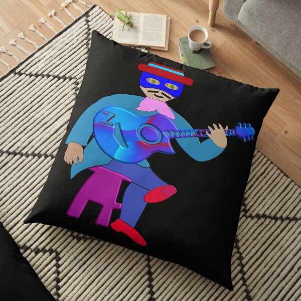 Zorro legendary character - musician guitarist Floor Pillow