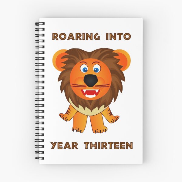 Item preview, Roaring Into Year Thirteen (Cartoon Lion) designed and sold by TimespunThreads.