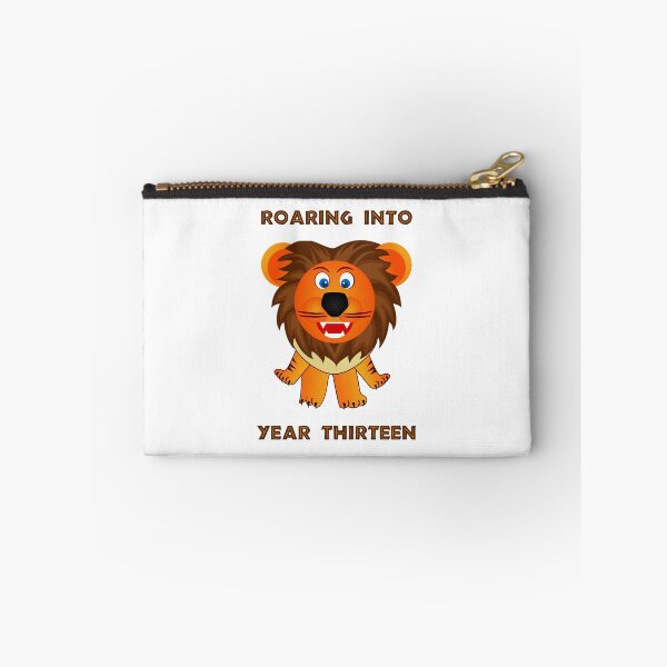 Item preview, Roaring Into Year Thirteen (Cartoon Lion) designed and sold by TimespunThreads.