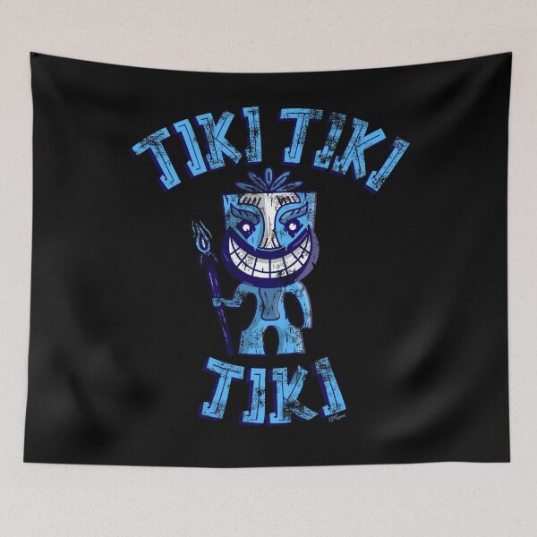 Item preview, Blue Tiki Man Tropical Vibes Distressed Retro Feel designed and sold by ksrogersdesigns.