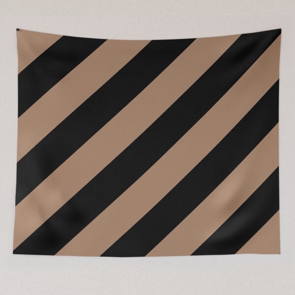Item preview, Brown and Black Angled Stripe Pattern 2022 Trending Color - Colour - Hue - Shade Pantone Macchiato Brown 17-1221 designed and sold by ColorOfTheYears.