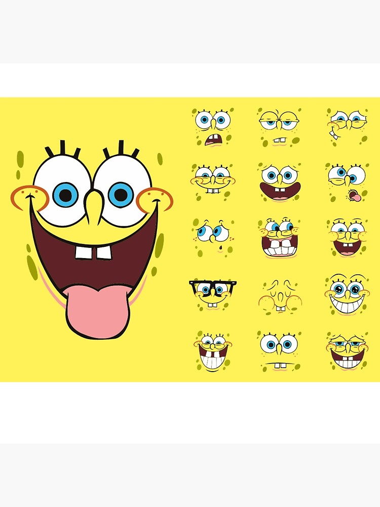 The Many Faces Of Spongebob Poster For Sale By Collinscloset Redbubble 9528