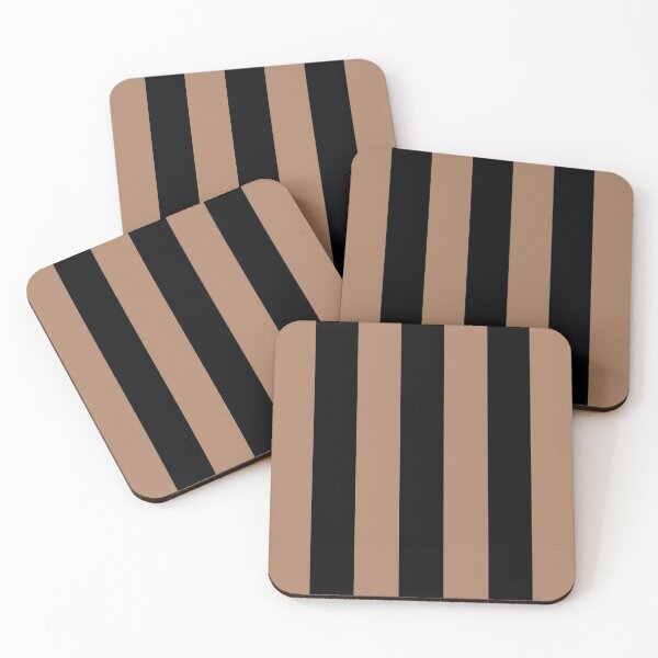 Item preview, Brown and Black Vertical Stripe Pattern 2022 Trending Color - Colour - Hue - Shade Pantone Macchiato Brown 17-1221 designed and sold by ColorOfTheYears.