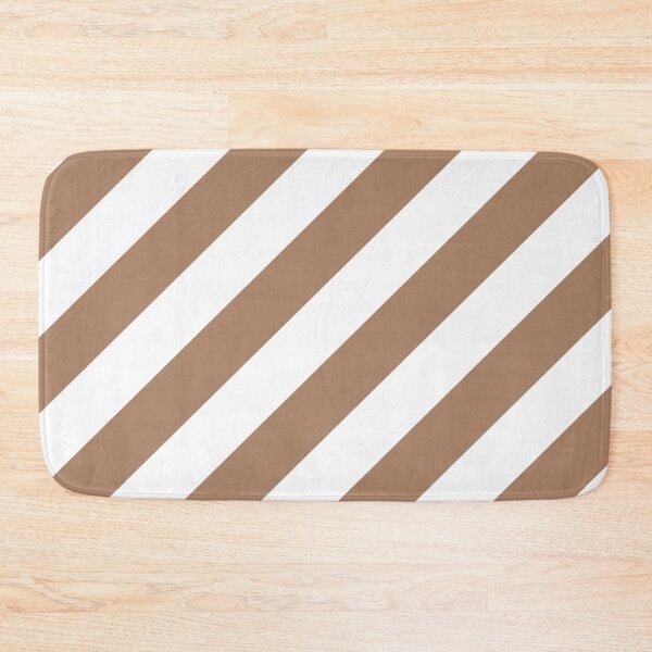 Item preview, Brown and White Angled Stripe Pattern 2022 Trending Color - Colour - Hue - Shade Pantone Macchiato Brown 17-1221 designed and sold by ColorOfTheYears.