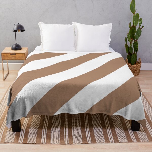 Item preview, Brown and White Angled Stripe Pattern 2022 Trending Color - Colour - Hue - Shade Pantone Macchiato Brown 17-1221 designed and sold by ColorOfTheYears.