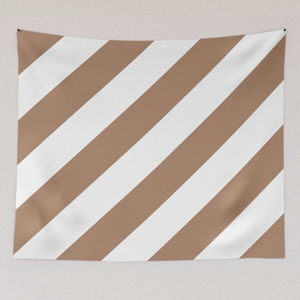 Item preview, Brown and White Angled Stripe Pattern 2022 Trending Color - Colour - Hue - Shade Pantone Macchiato Brown 17-1221 designed and sold by ColorOfTheYears.