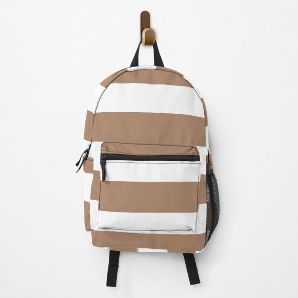 Item preview, Brown and White Horizontal Stripe Pattern 2022 Trending Color - Colour - Hue - Shade Pantone Macchiato Brown 17-1221 designed and sold by ColorOfTheYears.