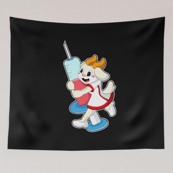 Item preview, Goat as Nurse at Vaccination with Syringe designed and sold by Snabdesign84.