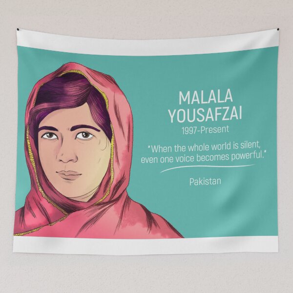 Item preview, malala yousafzai (inspirational women) quote when the whole world is silent even one voice becomes powerful  designed and sold by emcazalet.