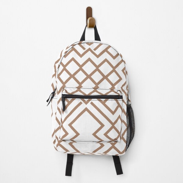 Item preview, Brown and White Abstract Geometrical Shape Pattern 2022 Trending Color - Colour - Hue - Shade Pantone Macchiato Brown 17-1221 designed and sold by ColorOfTheYears.