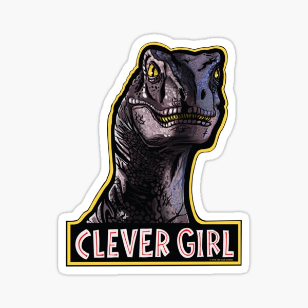"Clever Girl Jurassic Park Raptor" Sticker for Sale by KPLawler Redbubble