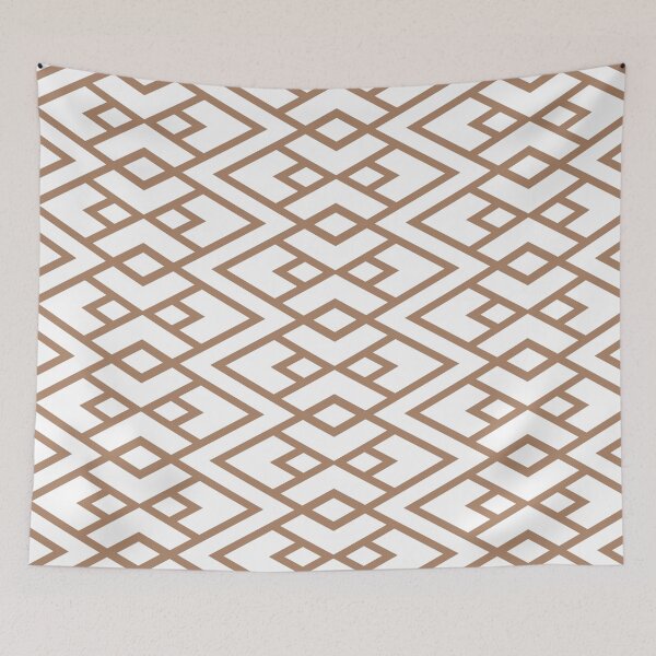 Item preview, Brown and White Diamond Shape Art Deco Pattern 2022 Trending Color - Colour - Hue - Shade Pantone Macchiato Brown 17-1221 designed and sold by ColorOfTheYears.