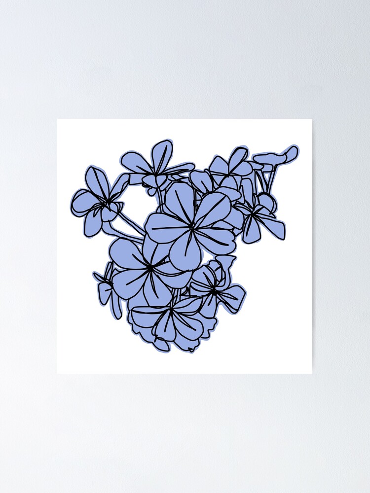 Blue Flower on a transparent background Sticker for Sale by ellenhenry