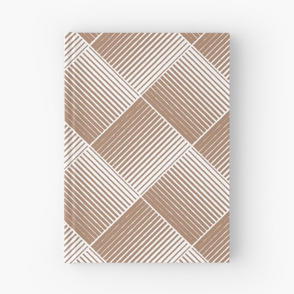 Item preview, Brown and White Square Mosaic Stripe Pattern 2022 Trending Color - Colour - Hue - Shade Pantone Macchiato Brown 17-1221 designed and sold by ColorOfTheYears.