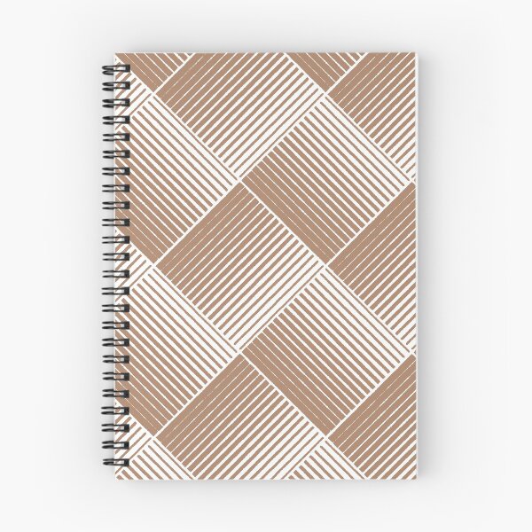 Item preview, Brown and White Square Mosaic Stripe Pattern 2022 Trending Color - Colour - Hue - Shade Pantone Macchiato Brown 17-1221 designed and sold by ColorOfTheYears.