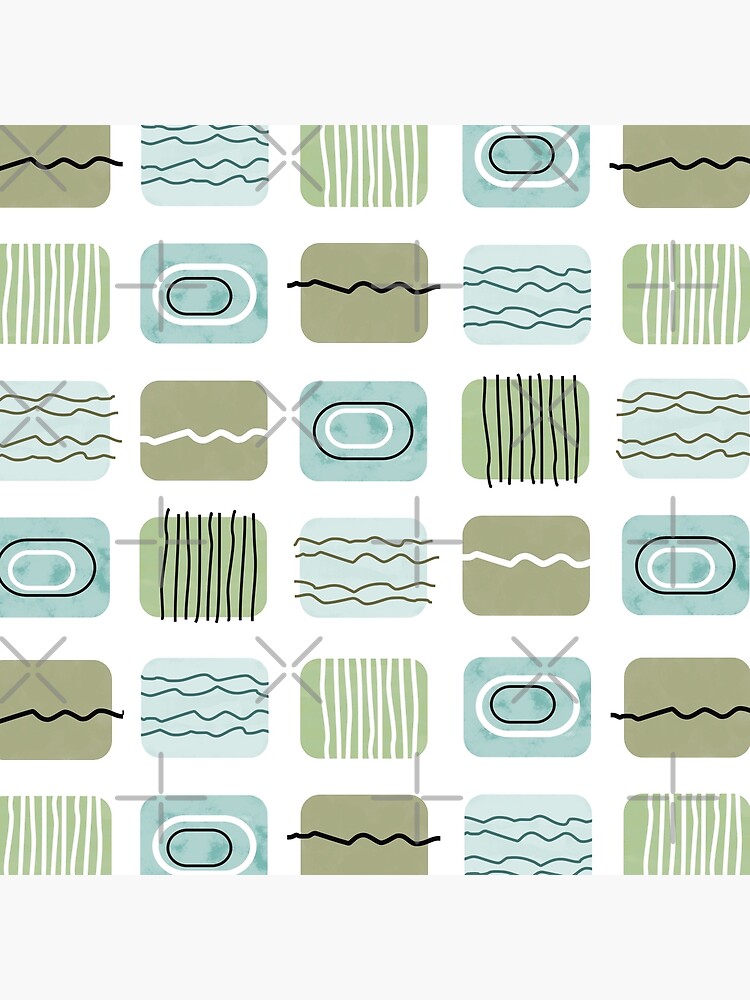 Thumbnail 2 of 2, Tote Bag, Mid Century Modern Olive and Teal Pattern designed and sold by CarlaBaremb.