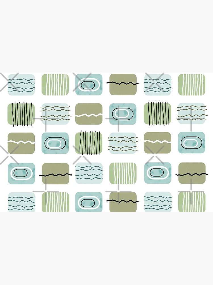 Thumbnail 2 of 2, Laptop Sleeve, Mid Century Modern Olive and Teal Pattern designed and sold by CarlaBaremb.