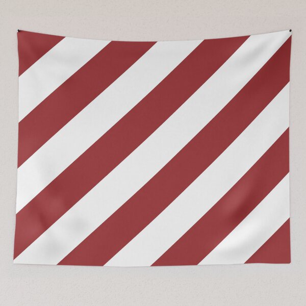 Item preview, Red and White Diagonal Stripe Pattern 2022 Trending Color Summer Pantone Lava Falls 18-1552 designed and sold by ColorOfTheYears.