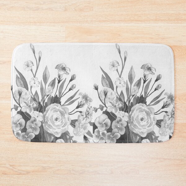 Item preview, Beautiful Gray Monochrome Botanical Fresh Floral Pattern designed and sold by Irina Sztukowski.