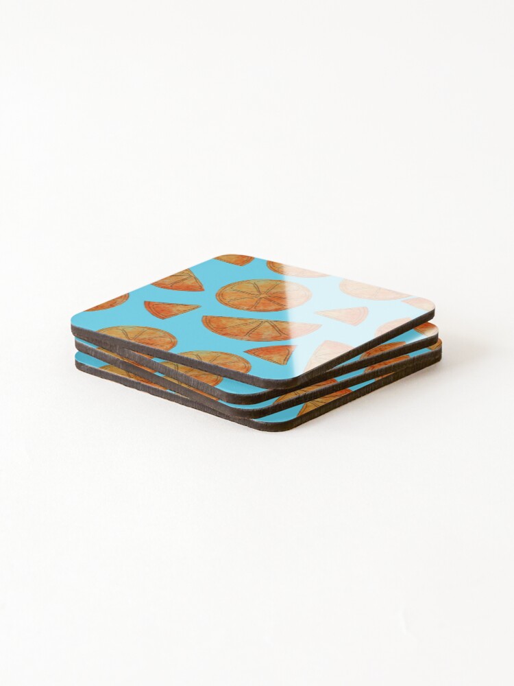 Thumbnail 4 of 5, Coasters (Set of 4), Patterned Oranges designed and sold by Katherine Swartzbeck.