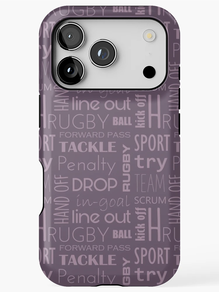 Thumbnail 1 of 4, iPhone Case, Rugby Text Pattern Color designed and sold by Pablo Pereyra.