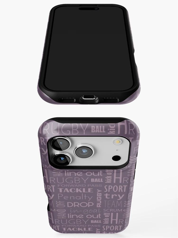 Thumbnail 3 of 4, iPhone Case, Rugby Text Pattern Color designed and sold by Pablo Pereyra.