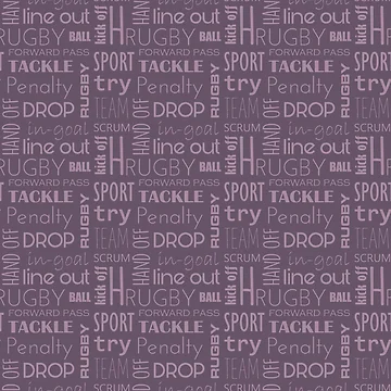 Artwork thumbnail, Rugby Text Pattern Color by Pablo Pereyra