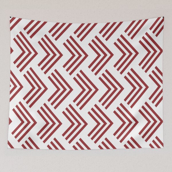 Item preview, Red and White Chevron Rhombus Arrow Pattern 2022 Trending Color Summer Pantone Lava Falls 18-1552 designed and sold by ColorOfTheYears.