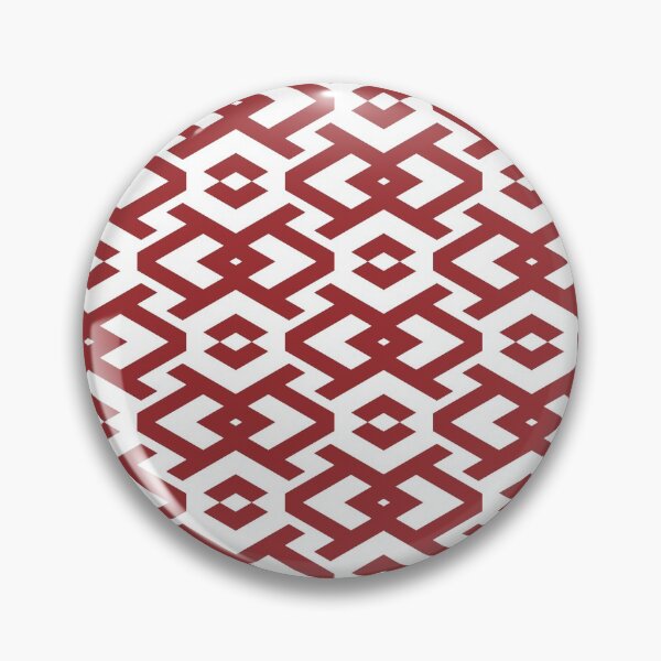 Item preview, Red and White Art Deco Geometric Shape Pattern 2022 Trending Color Summer Pantone Lava Falls 18-1552 designed and sold by ColorOfTheYears.