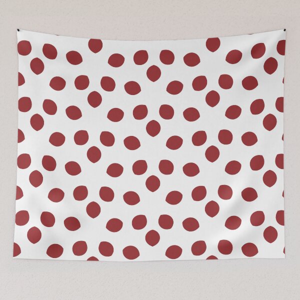 Item preview, Red and White Minimal Shape Ornamental Pattern 2022 Trending Color Summer Pantone Lava Falls 18-1552 designed and sold by ColorOfTheYears.