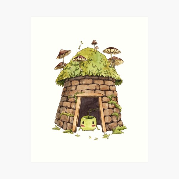 Item preview, Tiny hut with mushrooms designed and sold by dashamoony.