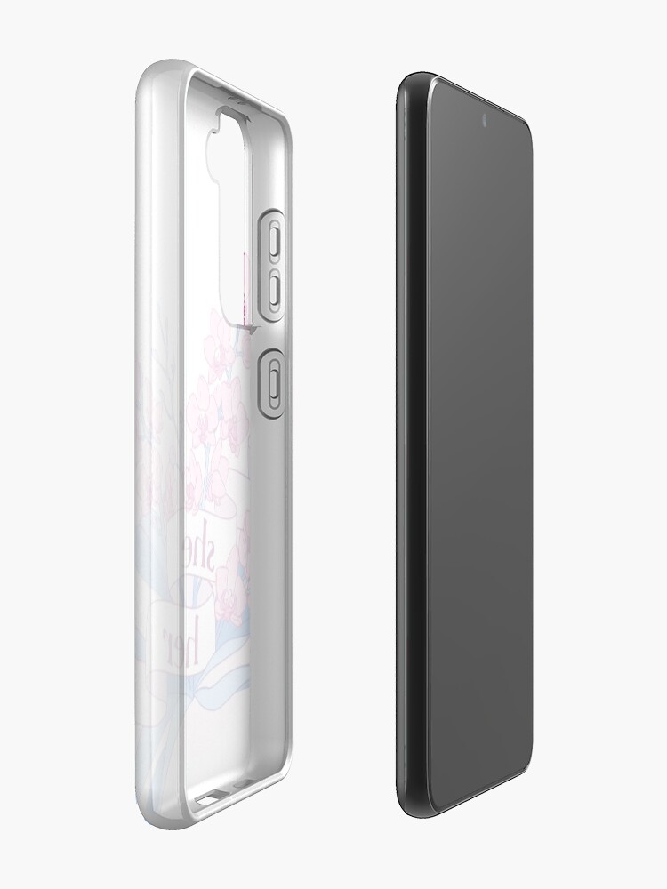 Alternate view of floral she/her pronouns Samsung Galaxy Phone Case