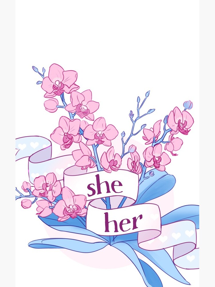 floral she/her pronouns by kasandre