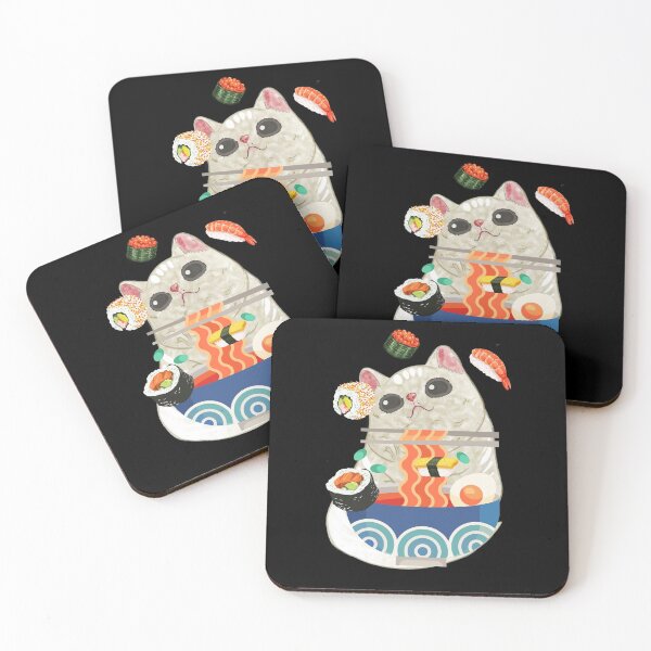 Item preview, Japanese wave cat sushi shirt. designed and sold by Cheeky Popp.
