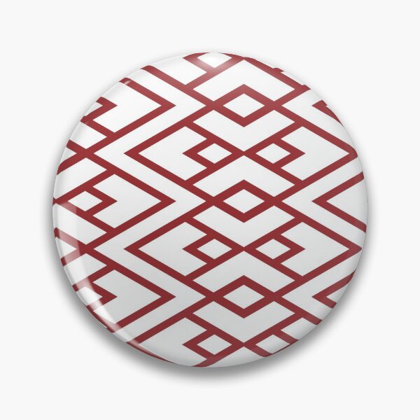 Item preview, Red and White Diamond Shape Art Deco Pattern 2022 Trending Color Summer Pantone Lava Falls 18-1552 designed and sold by ColorOfTheYears.
