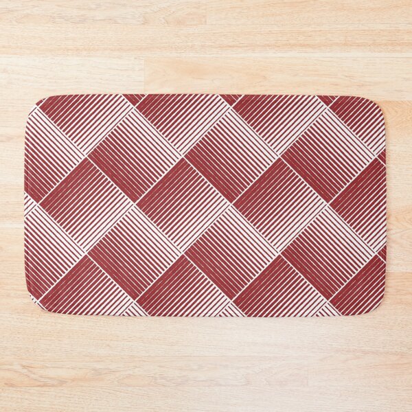 Item preview, Red and White Square Mosaic Stripe Pattern 2022 Trending Color Summer Pantone Lava Falls 18-1552 designed and sold by ColorOfTheYears.