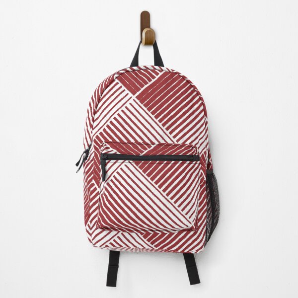 Item preview, Red and White Square Mosaic Stripe Pattern 2022 Trending Color Summer Pantone Lava Falls 18-1552 designed and sold by ColorOfTheYears.
