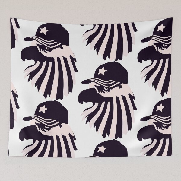 Item preview, Black & White American Flag Eagle waring Black & white American flag cap designed and sold by SheetalMourya.