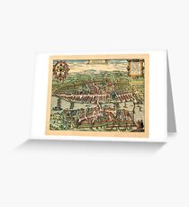 Map Of Zurich 1581 Greeting Card