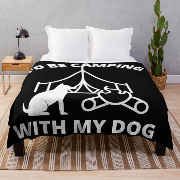 Item preview, I'd be camping with my dog designed and sold by Tej0711.
